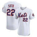 New York Mets #22 Juan Soto White AmberGomez Home Elite Jersey