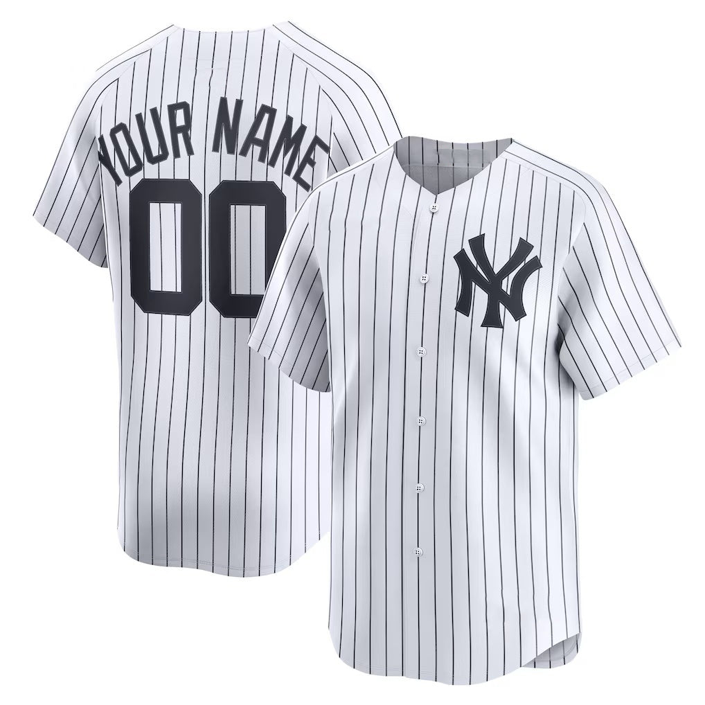 Custom New York Yankees White AmberGomez Home Limited Jersey