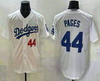 Los Angeles Dodgers #44 Andy Pages Number White AmberGomez Cool Base Stitched Jersey
