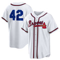 Atlanta Braves #42 Jackie Robinson White AmberGomez Home 2025 Day Replica Jersey