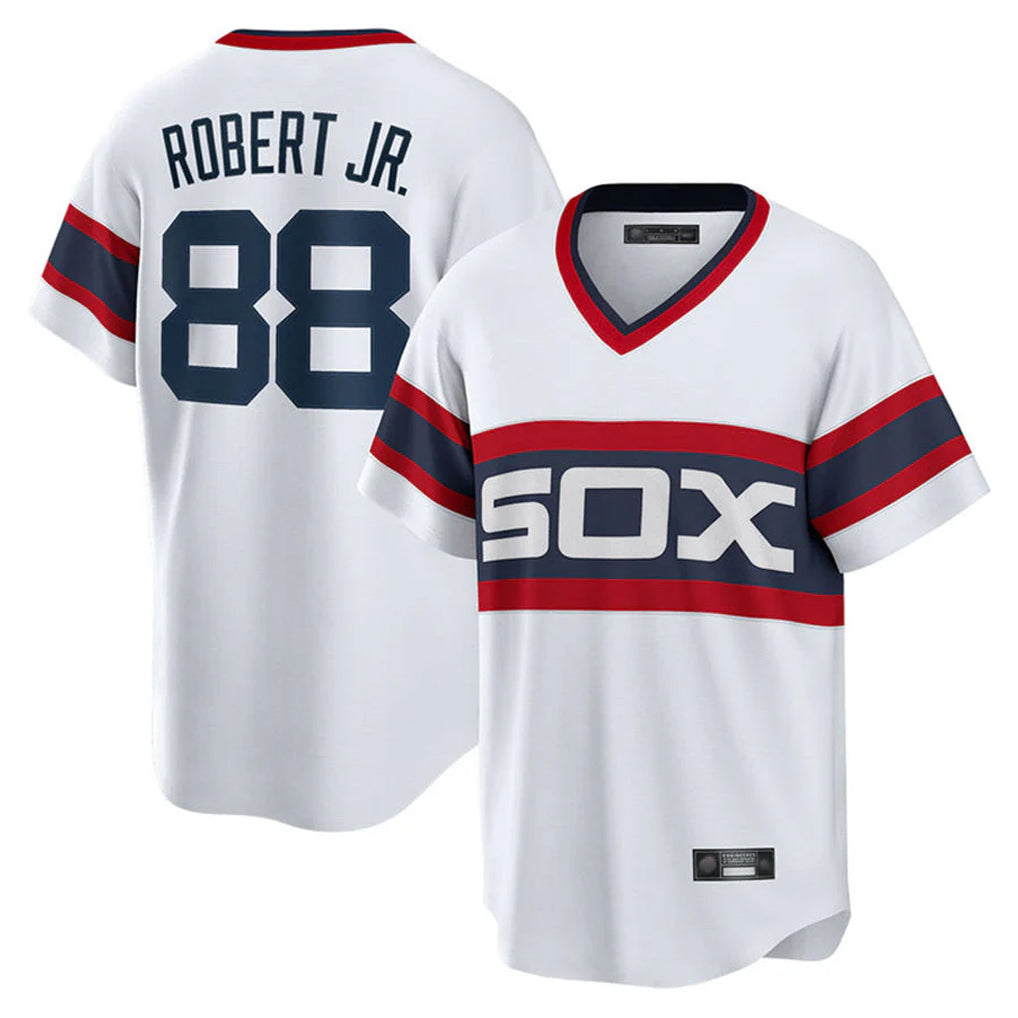 Chicago White Sox #88 Luis Robert Jr Player White AmberGomez T-shirt Home Game Stitched Jerseys