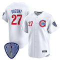 Chicago Cubs #27 Seiya Suzuki Player White AmberGomez Vapor Premier Limited Home Stitched Jerseys