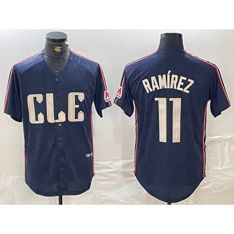 Cleveland Guardians #11 Jose Ramirez Navy AmberGomez 2024 City Connect Limited Stitched Jersey