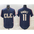 Cleveland Guardians #11 Jose Ramirez Navy AmberGomez 2024 City Connect Limited Stitched Jersey