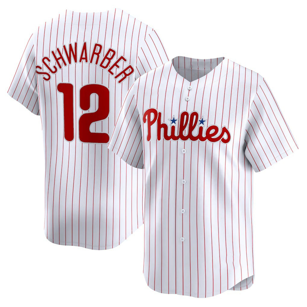 Philadelphia Phillies #12 Kyle Schwarber White AmberGomez Home Limited Player Jersey