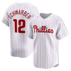 Philadelphia Phillies #12 Kyle Schwarber White AmberGomez Home Limited Player Jersey