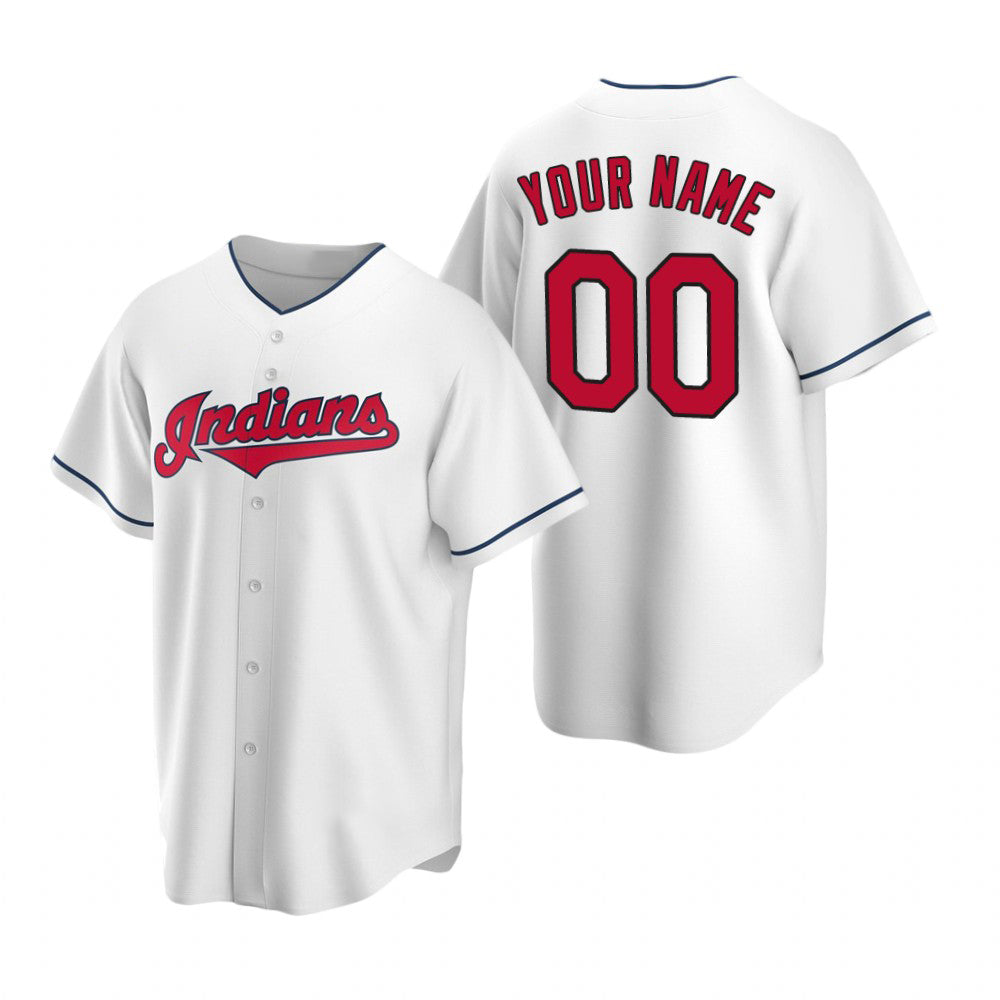 Custom Cleveland Indians White AmberGomez Stitched Cool Base Home Jersey