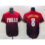 Philadelphia Phillies #8 Nick Castellanos Red AmberGomez 2024 City Cool Base Jersey