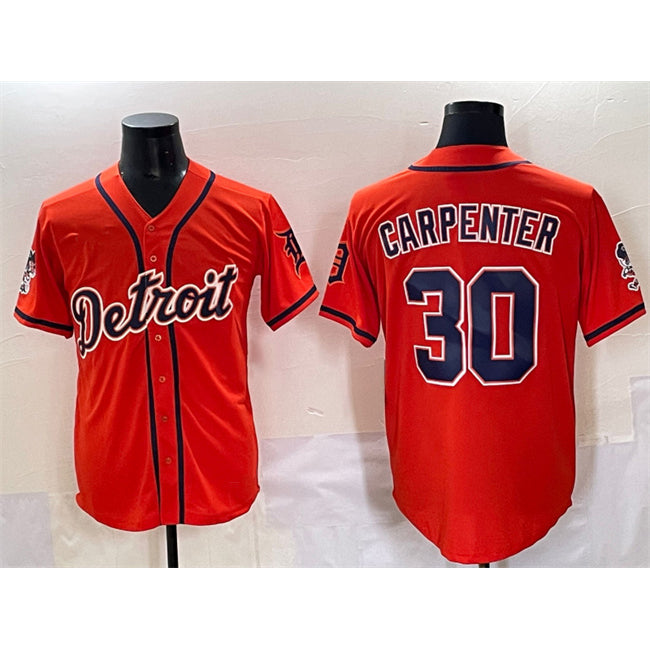 Detroit Tigers #30 Kerry Carpenter Orange AmberGomez With Patch Vapor Premier Limited Stitched Jersey