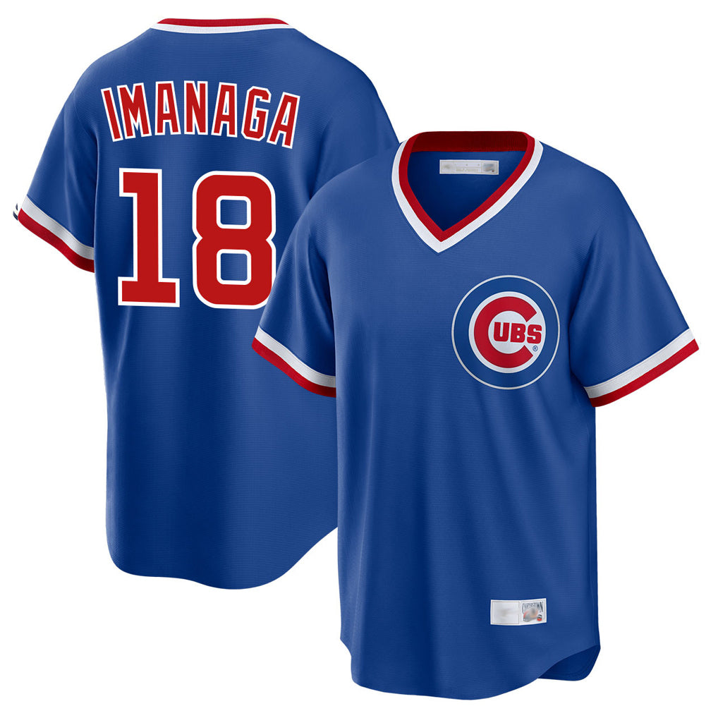 Chicago Cubs #18 Shota Imanaga Player Royal AmberGomez T-shirt Cooperstown Collection Limited Stitched Jerseys