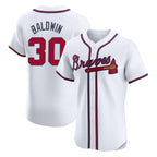 Atlanta Braves #30 Drake Baldwin Player White AmberGomez Limited Elite Home Game Stitched Jerseys