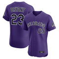Colorado Rockies #23 Kris Bryant Player Purple AmberGomez Limited Elite Home Stitched Jerseys