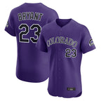 Colorado Rockies #23 Kris Bryant Player Purple AmberGomez Limited Elite Home Stitched Jerseys