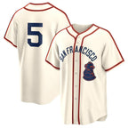 San Francisco Giants #5 Mike Yastrzemski Cream AmberGomez 2024 Rickwood Classic Stitched Jersey