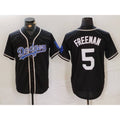 Los Angeles Dodgers #5 Freddie Freeman Black AmberGomez Cool Base With Patch Stitched Jersey