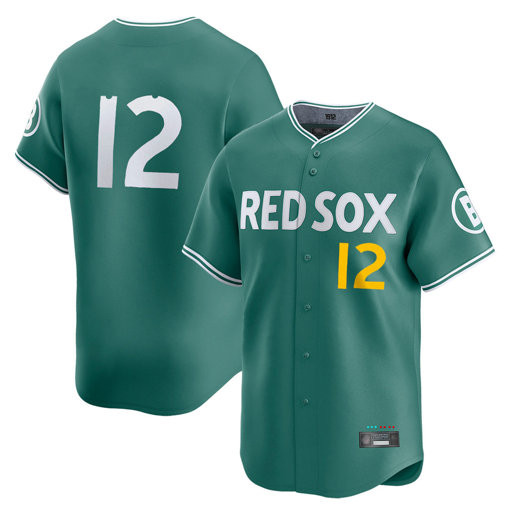 Boston Red Sox #12 Connor Wong Player Green AmberGomez City Connect Limited Home Game Stitched Jerseys1
