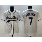 Chicago White Sox #7 Tim Anderson White AmberGomez Cool Base Stitched Jersey
