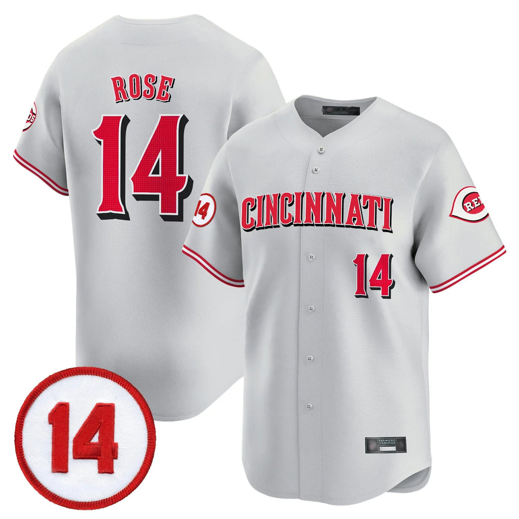 Cincinnati Reds #14 Pete Rose Player Gray AmberGomez Vapor Premier Limited Home Stitched Jerseys