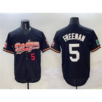 Los Angeles Dodgers #5 Freddie Freeman Black AmberGomez Mexico Limited Stitched Jersey