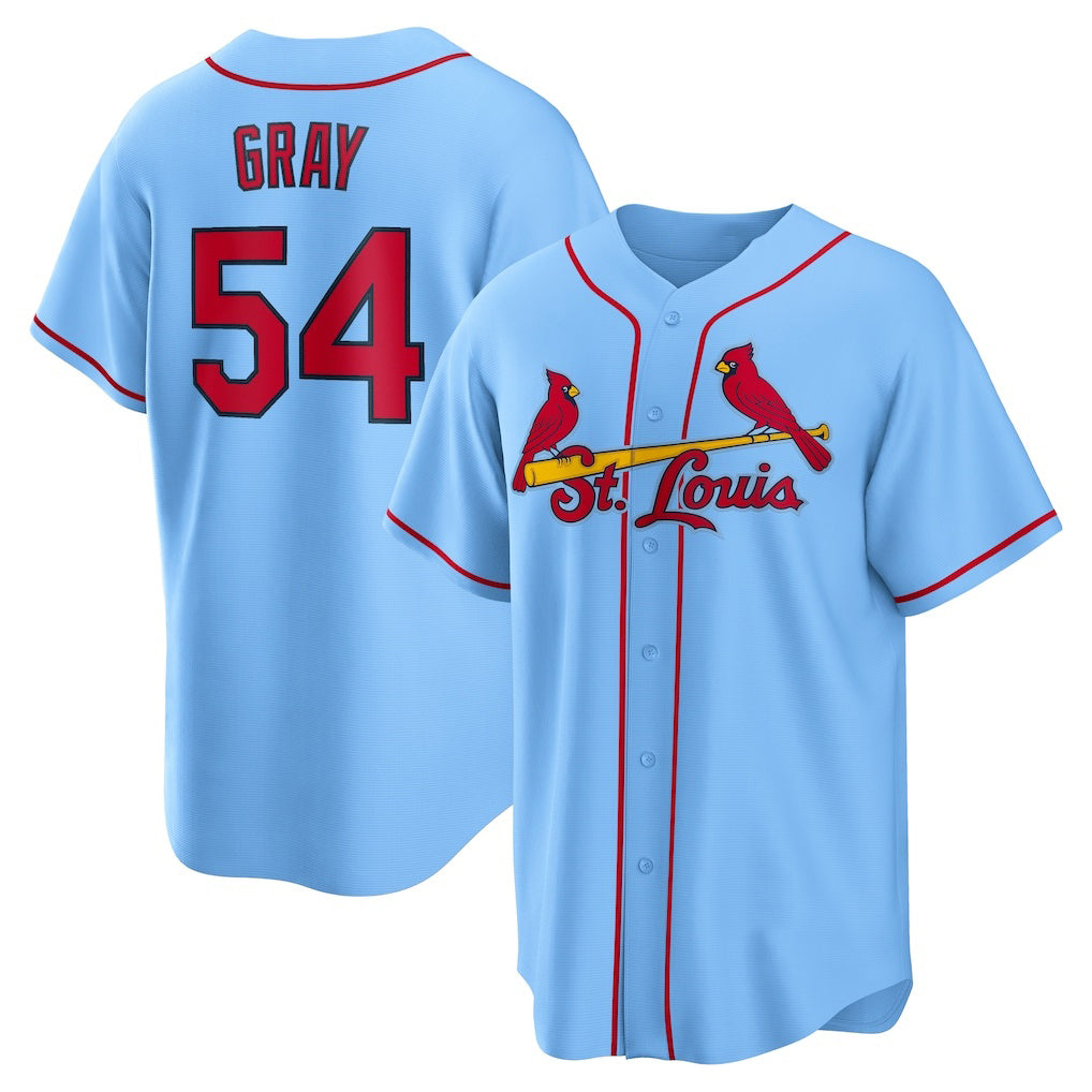 St. Louis Cardinals #54 Sonny Gray Light Blue AmberGomez Alternate Replica Jersey
