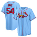 St. Louis Cardinals #54 Sonny Gray Light Blue AmberGomez Alternate Replica Jersey