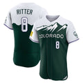 Colorado Rockies #8 Ryan Ritter Player Green AmberGomez City Connect Limited Elite Home Stitched Jerseys