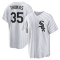 Chicago White Sox #35 Frank Thomas White AmberGomez Home Retired Player Replica Jersey