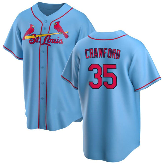 St. Louis Cardinals #35 Brandon Crawford Blue AmberGomez Cool Base Stitched Jersey