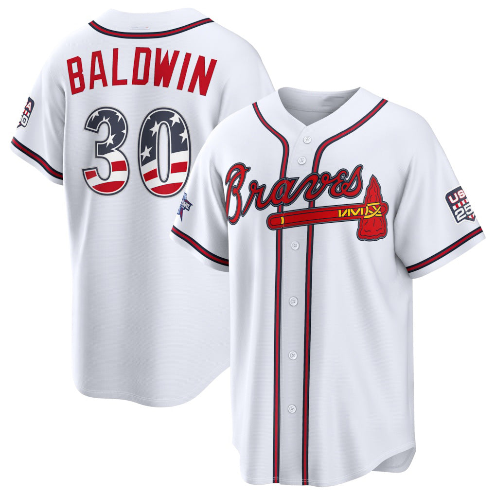 Atlanta Braves #30 Drake Baldwin 2026 All-Star Edition Stars & Stripes White AmberGomez Stadium Jersey