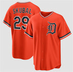 Detroit Tigers #29 Tarik Skubal Orange AmberGomez Alternate Stitched Jersey