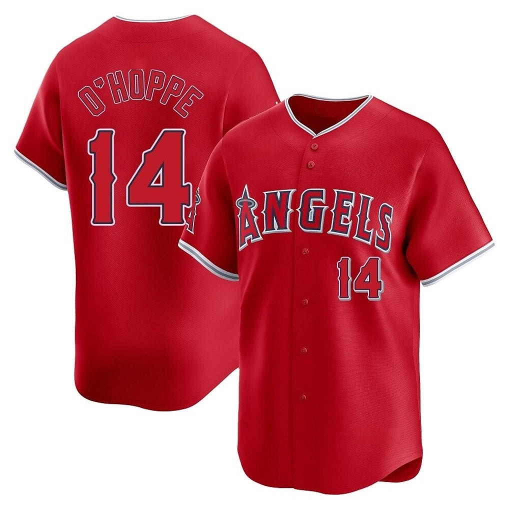 Los Angeles Angels #14 Logan O'Hoppe Player Red AmberGomez Home Limited Stitched Jerseys