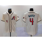 Arizona Diamondback #4 Ketel Marte Number Cream AmberGomez Cool Base Limited Stitched Jersey