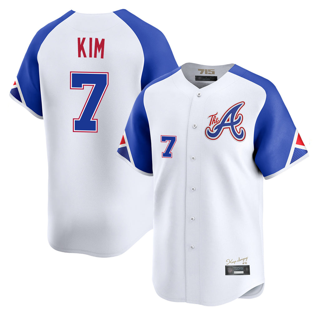 Atlanta Braves #7 Ha-Seong Kim Player White AmberGomez City Connect Limited Home Game Stitched Jerseys