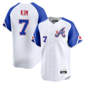Atlanta Braves #7 Ha-Seong Kim Player White AmberGomez City Connect Limited Home Game Stitched Jerseys