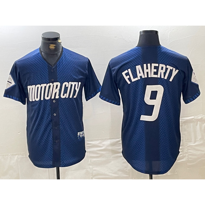 Detroit Tigers #9 Jack Flaherty 2024 Navy AmberGomez City Connect Cool Base Limited Stitched Jersey