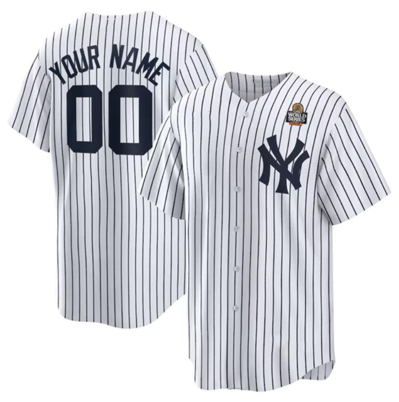 Custom New York Yankees Active Player White AmberGomez 2024 World Series Cool Base Stitched Jersey