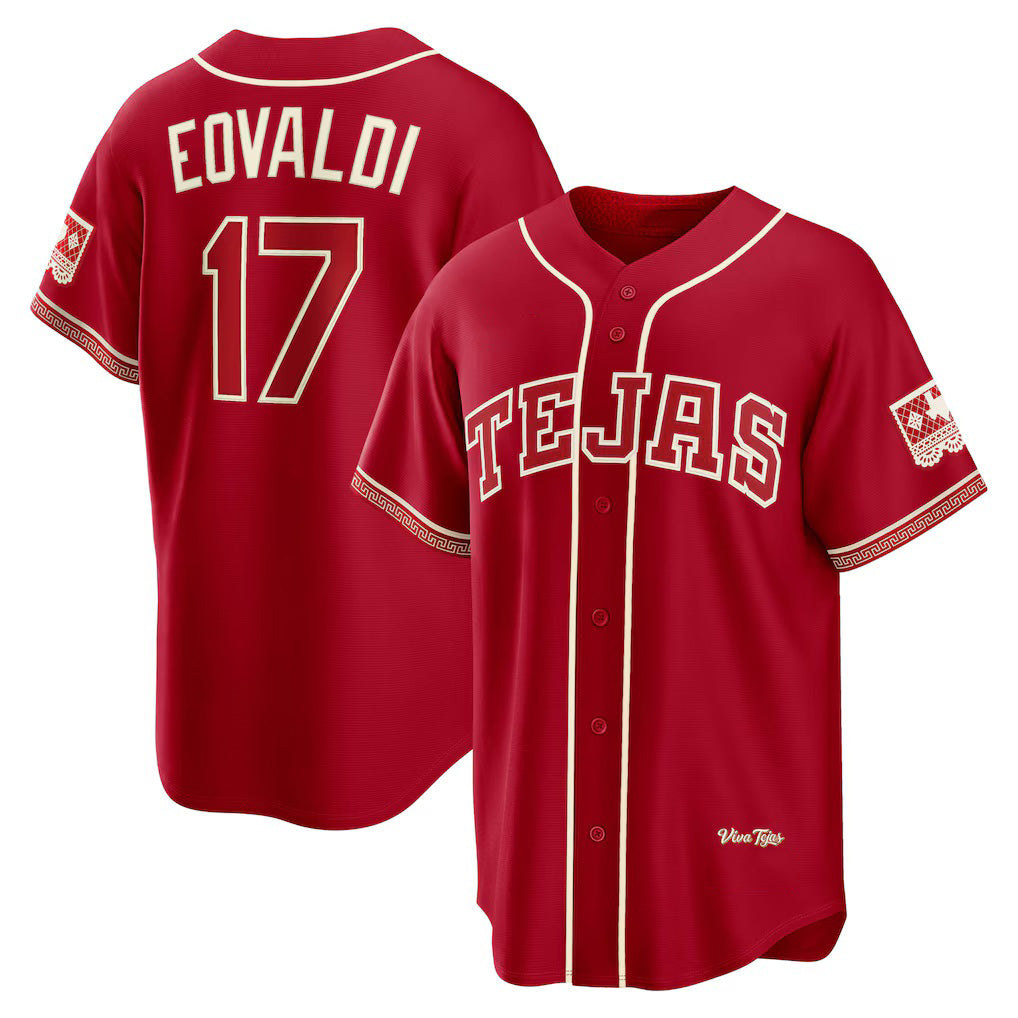 Texas Rangers #17 Nathan Eovaldi Red AmberGomez 2026 City Connect Stadium Jersey