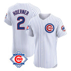 Chicago Cubs #2 Nico Hoerner Player White AmberGomez 150th Anniversary Limited Elite Home Game Stitched Jerseys