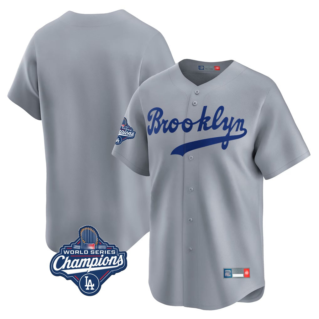 Los Angeles Dodgers Blank Player Gray AmberGomez Game Limited Home World Series Meet Stitched Jerseys