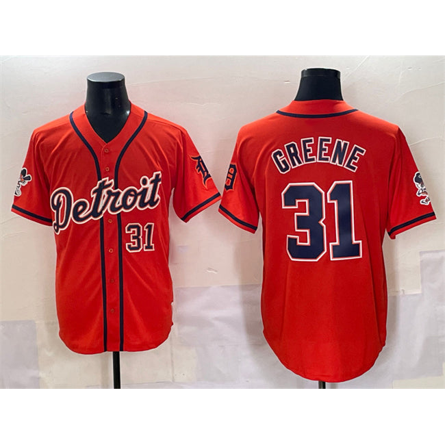 Detroit Tigers #31 Riley Greene Orange AmberGomez With Patch Vapor Premier Limited Stitched Jersey