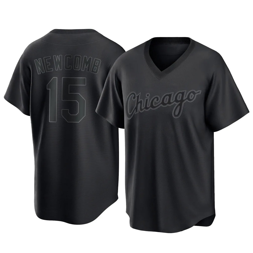 Chicago White Sox #15 Sean Newcomb Player Black AmberGomez T-shirt Home Game Stitched Jerseys