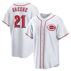 Cincinnati Reds #21 Hunter Greene White AmberGomez Home Replica Jersey