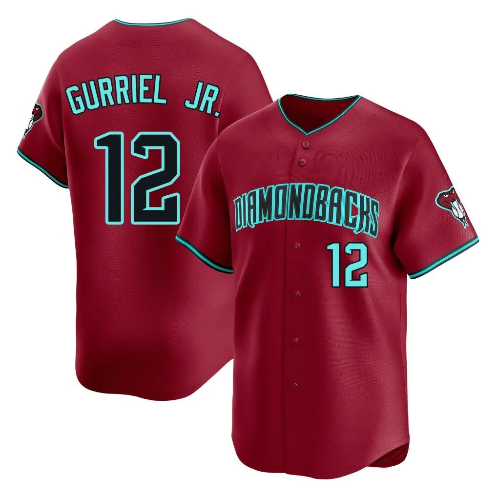Arizona Diamondbacks #12 Lourdes Gurriel Jr Player Red AmberGomez Limited Home Game Stitched Jerseys