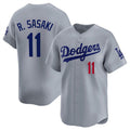 Los Angeles Dodgers #11 Roki Sasaki Gray AmberGomez 2025 Alternate Limited Stitched Jersey