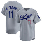 Los Angeles Dodgers #11 Roki Sasaki Gray AmberGomez 2025 Alternate Limited Stitched Jersey