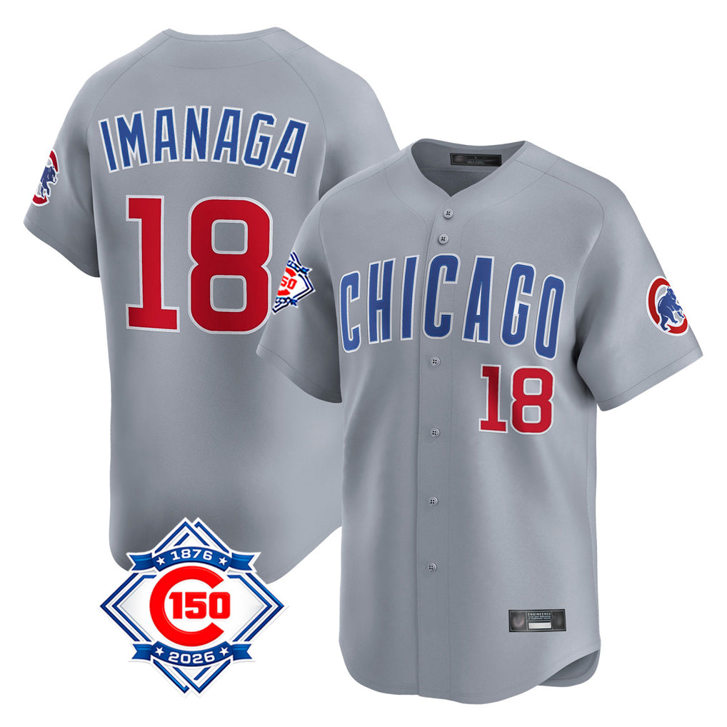 Chicago Cubs #18 Shota Imanaga Player Gray AmberGomez Road 150th Anniversary Limited Home Stitched Jerseys
