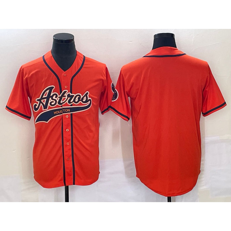 Houston Astros Blank Number Orange AmberGomez With Patch Cool Base Stitched Jersey