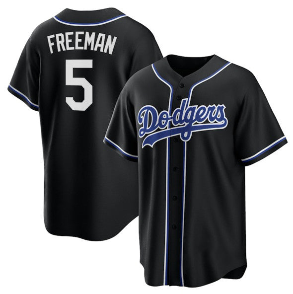 Los Angeles Dodgers #5 Freddie Freeman Black AmberGomez Lights Out Limited Stitched Jersey