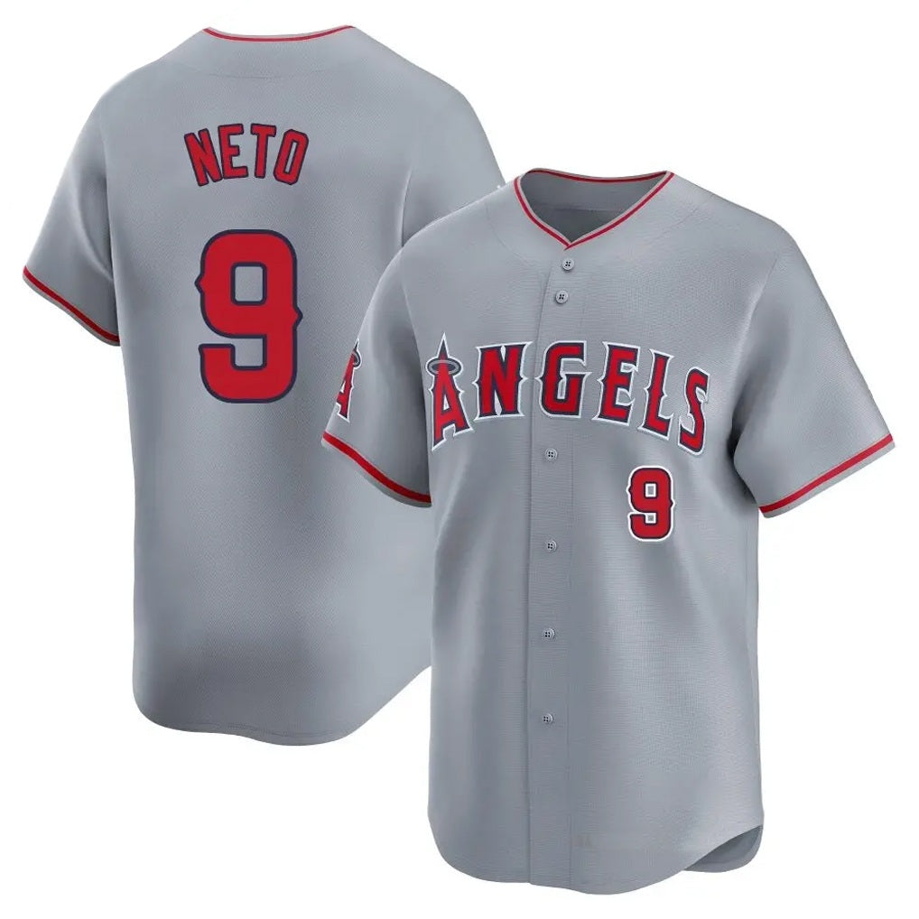 Los Angeles Angels #9 Zach Neto Player Gray AmberGomez Home Limited Stitched Jerseys