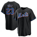 New York Mets #23 Javier B¨¢ez Black AmberGomez 2022 Cool Base Stitched Jersey